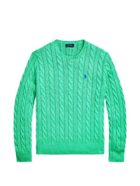 cable-knit embroidered-logo sweater by POLO RALPH LAUREN