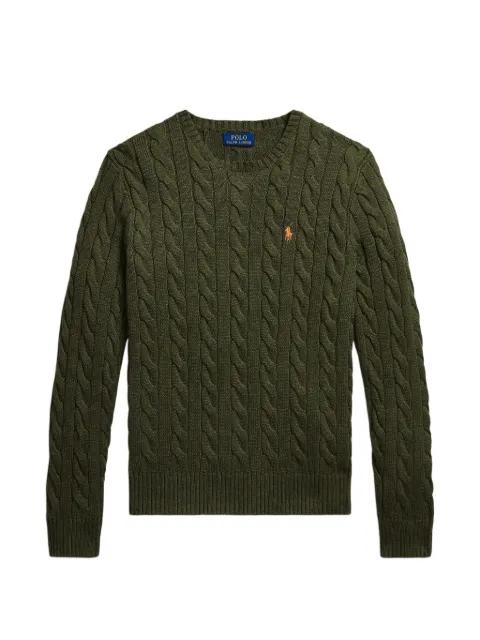 cable-knit embroidered-logo sweater by POLO RALPH LAUREN