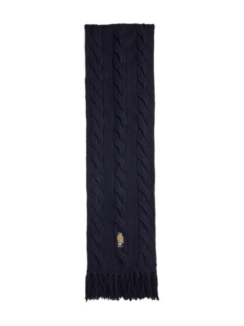 cable-knit embroidered scarf by POLO RALPH LAUREN