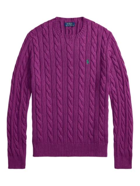 cable-knit embroidered sweater by POLO RALPH LAUREN