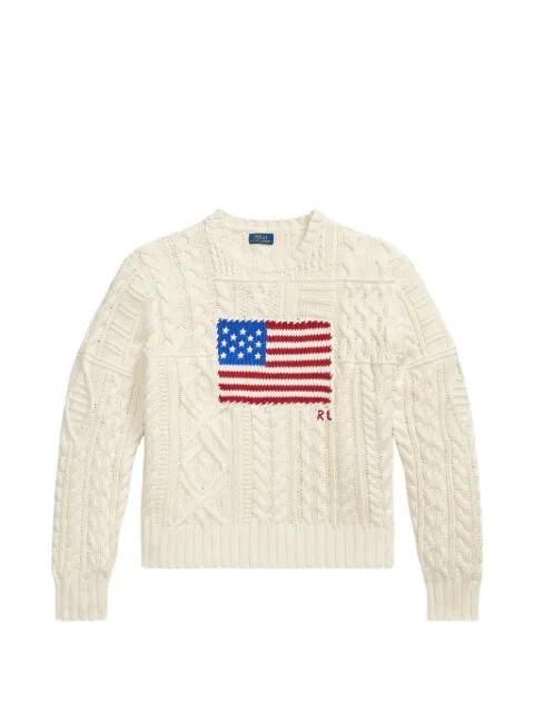 cable-knit flag sweater by POLO RALPH LAUREN