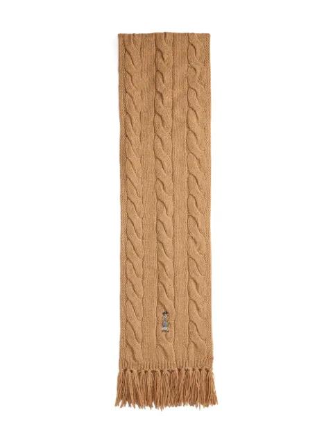 cable-knit fringed scarf by POLO RALPH LAUREN