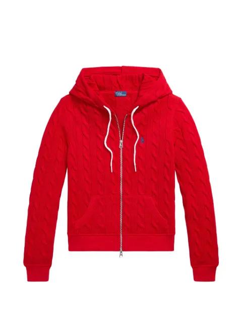 cable-knit full-zip hoodie by POLO RALPH LAUREN