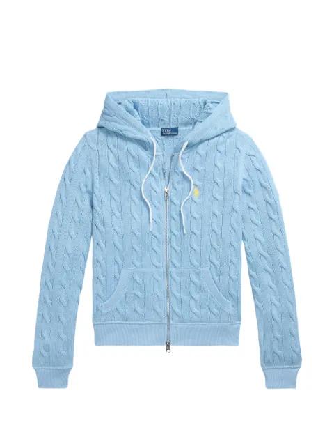 cable-knit hoodied top by POLO RALPH LAUREN