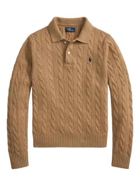 cable-knit polo sweater by POLO RALPH LAUREN
