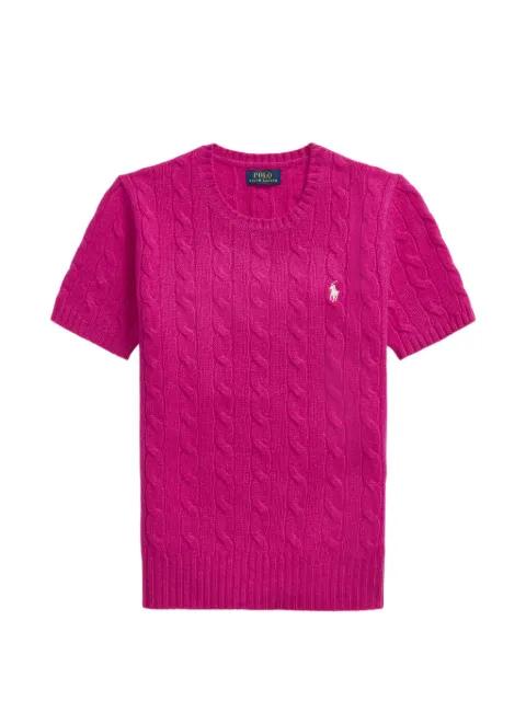 cable knit short-sleeve sweater by POLO RALPH LAUREN
