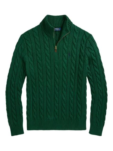 cable-knit zip sweater by POLO RALPH LAUREN