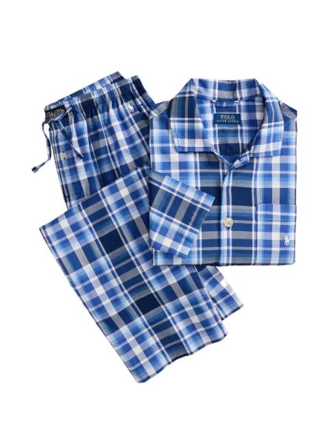 check logo-detail cotton pyjama set by POLO RALPH LAUREN