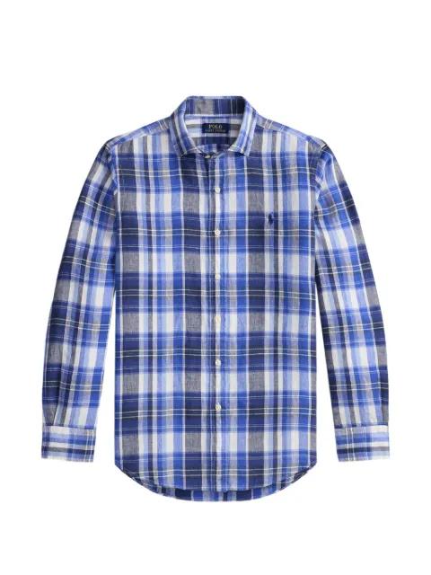 check-pattern linen shirt by POLO RALPH LAUREN