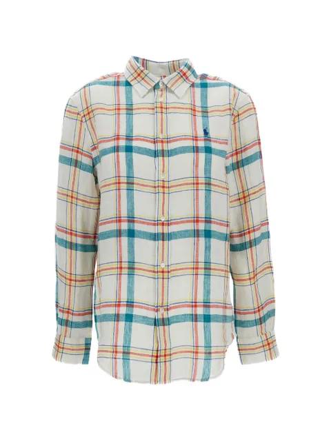 check-pattern linen shirt by POLO RALPH LAUREN