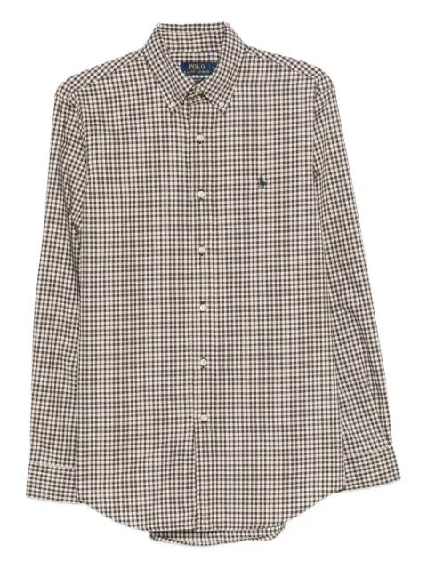 checked logo-embroidered shirt by POLO RALPH LAUREN
