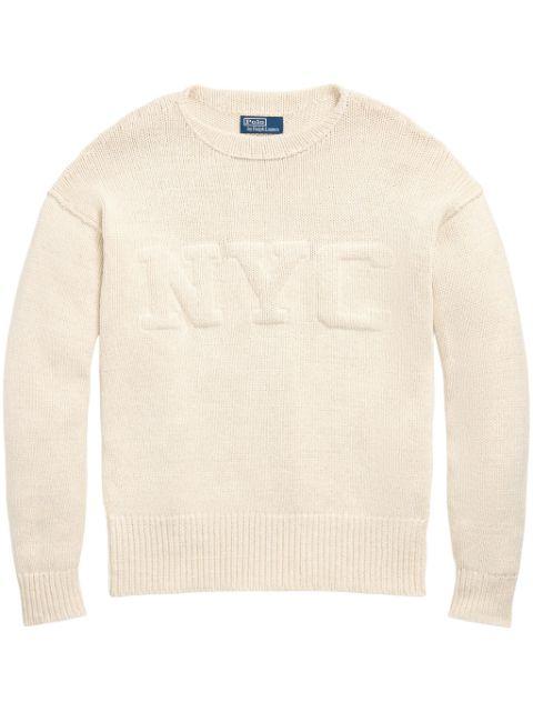 cotton-blend long sleeved pullover by POLO RALPH LAUREN