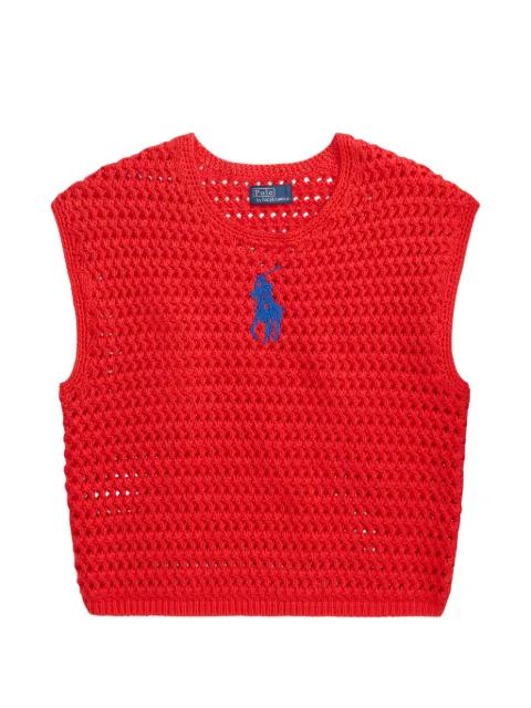 crochet logo-detail top by POLO RALPH LAUREN
