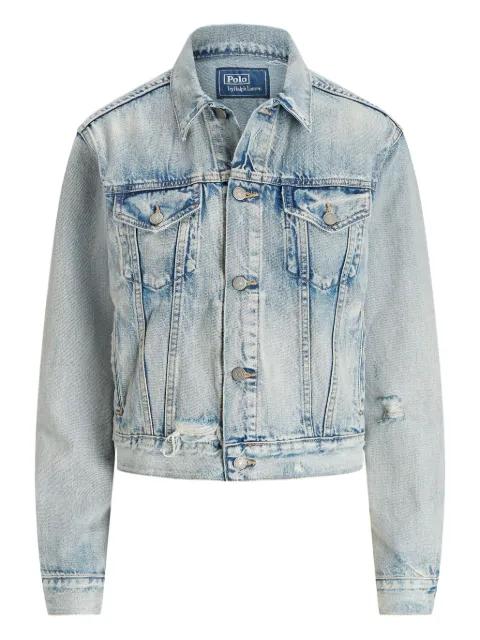 distressed denim jacket by POLO RALPH LAUREN