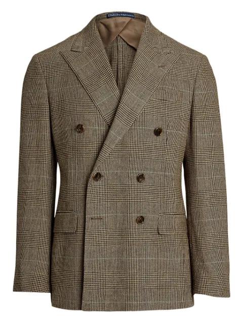 double-breasted checked-pattern blazer by POLO RALPH LAUREN
