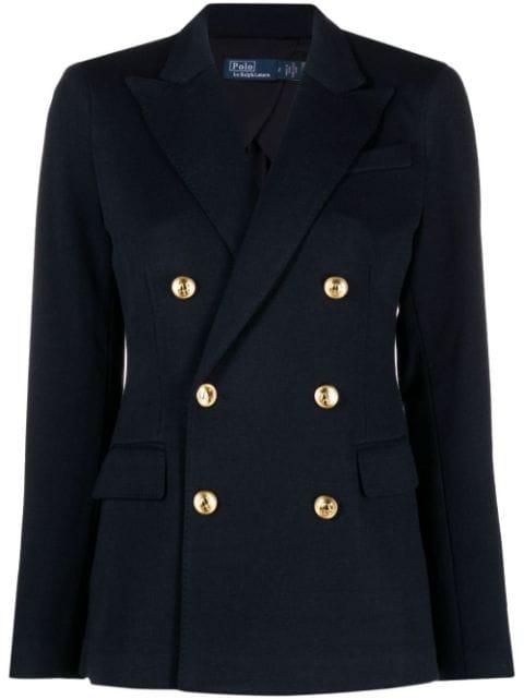 double-breasted knitted blazer by POLO RALPH LAUREN