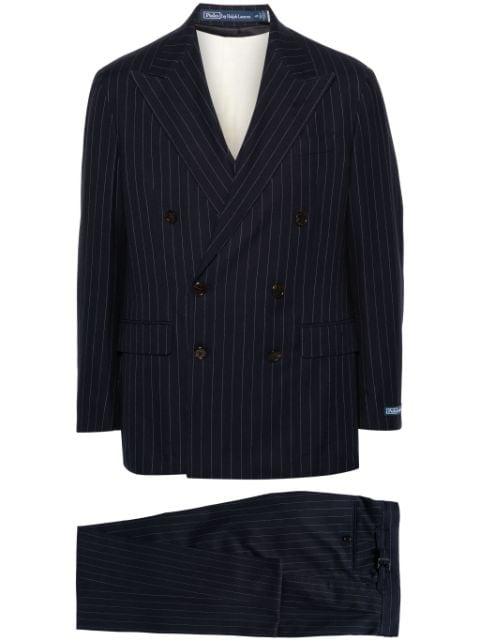double-breasted pinstriped suit by POLO RALPH LAUREN