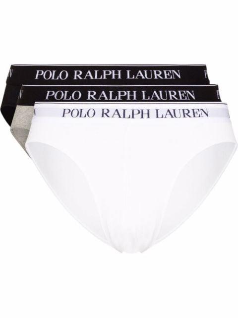 elastic logo-detail briefs (set of three) by POLO RALPH LAUREN