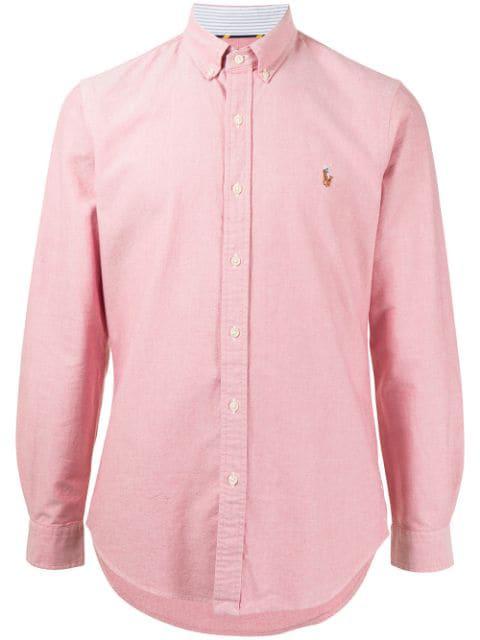 embroidered-design long-sleeve shirt by POLO RALPH LAUREN