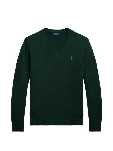embroidered-logo V-neck sweater by POLO RALPH LAUREN
