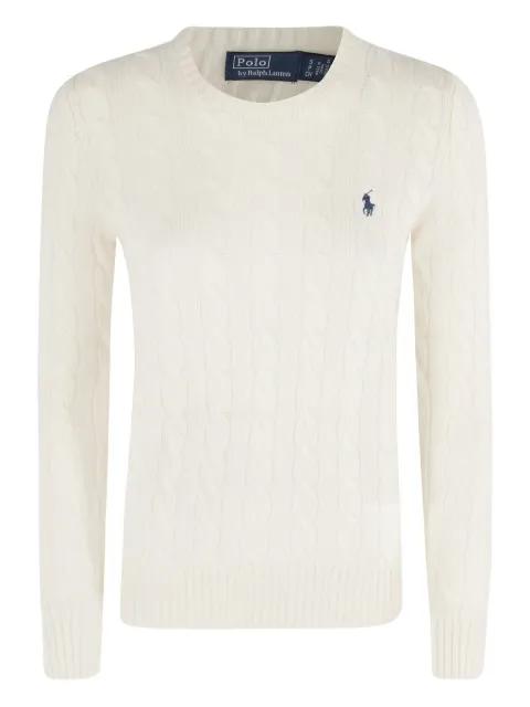 embroidered-logo cable-knit sweater by POLO RALPH LAUREN embroidered-logo cable-knit sweater by POLO RALPH LAUREN