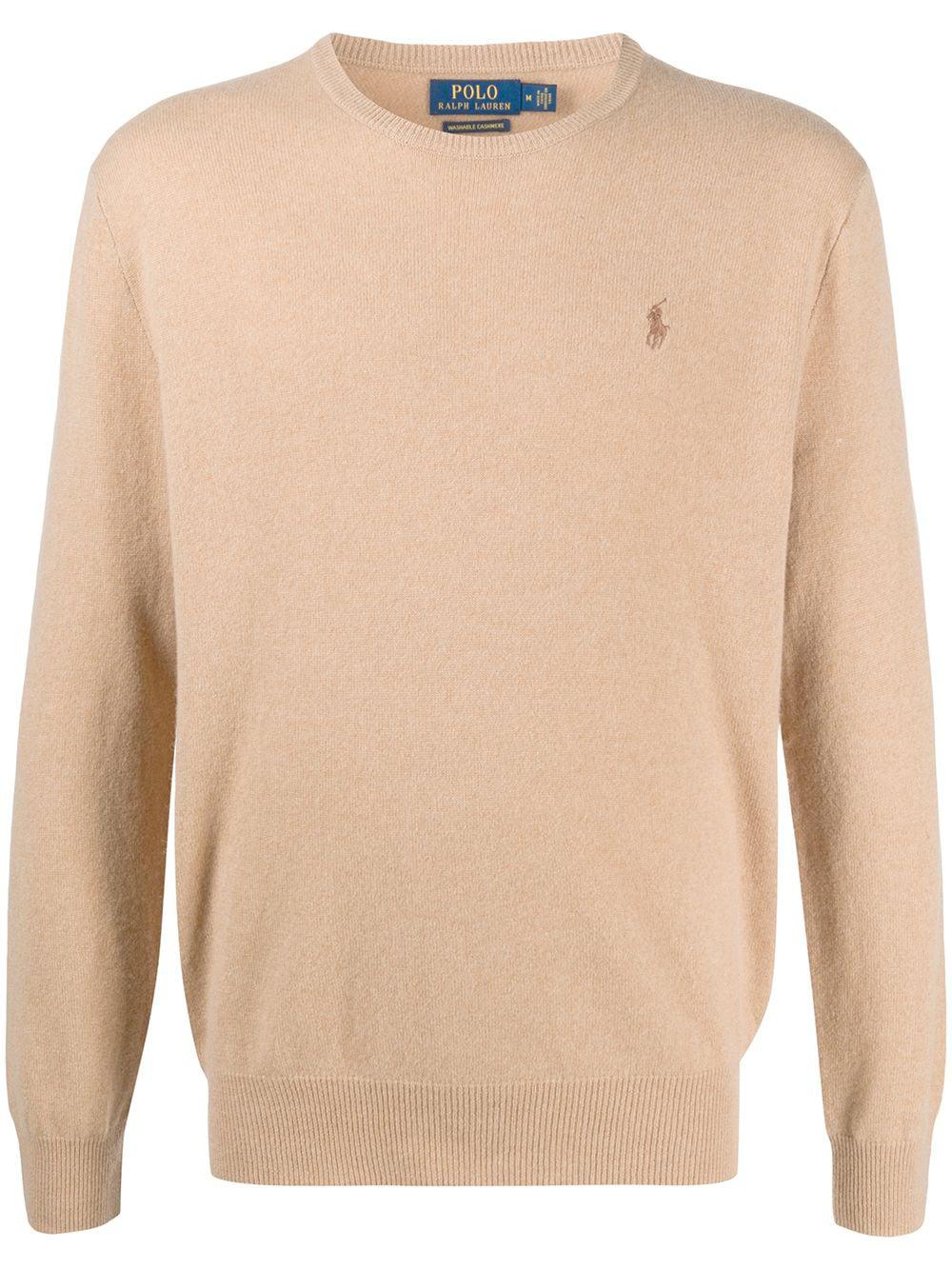 embroidered logo cashmere pullover by POLO RALPH LAUREN