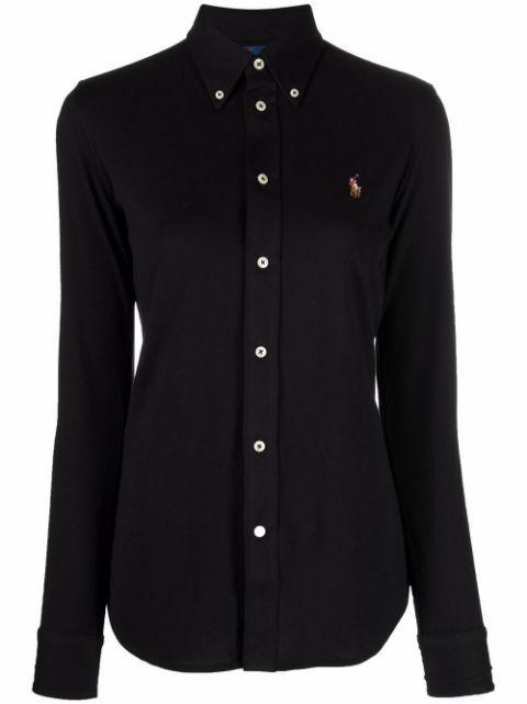 embroidered-logo fitted shirt by POLO RALPH LAUREN