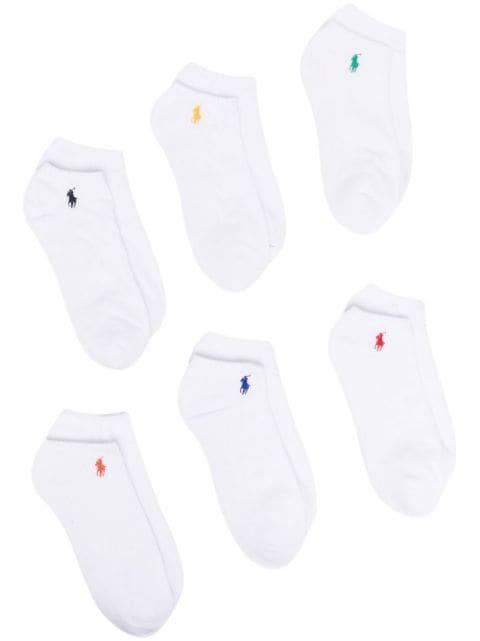 embroidered logo-print socks set of 6 by POLO RALPH LAUREN