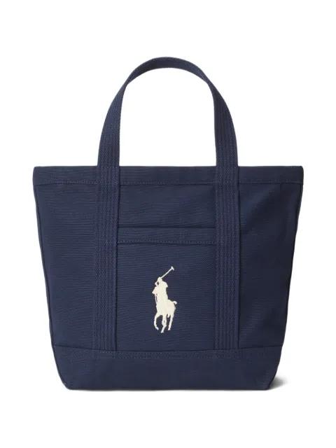 embroidered-logo top-handle tote bag by POLO RALPH LAUREN