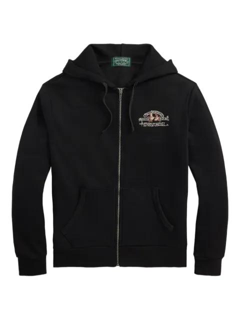 embroidered logo zip-up hoodie by POLO RALPH LAUREN