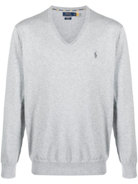embroidered-pony knit jumper by POLO RALPH LAUREN