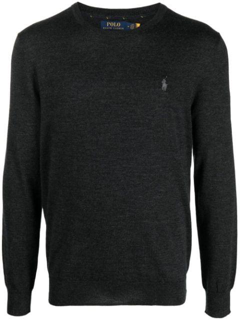 embroidered-pony knit jumper by POLO RALPH LAUREN