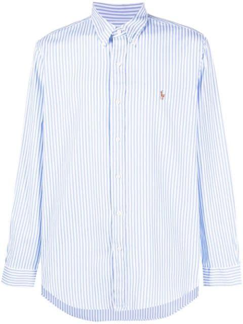 embroidered-pony striped shirt by POLO RALPH LAUREN