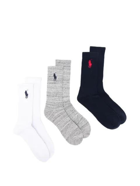embroidered socks (set of three) by POLO RALPH LAUREN