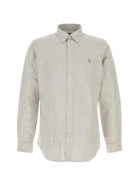 embroidered striped cotton shirt by POLO RALPH LAUREN