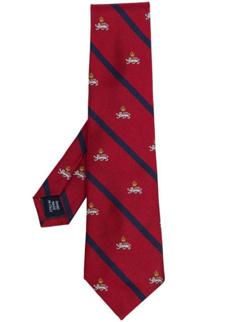 embroidered striped tie by POLO RALPH LAUREN