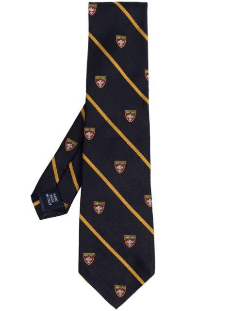 embroidered striped tie by POLO RALPH LAUREN