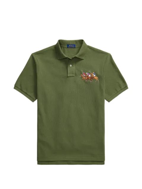 embroidered triple-pony polo shirt by POLO RALPH LAUREN