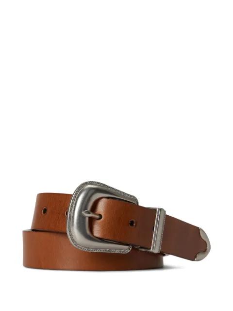 engraved western leather belt by POLO RALPH LAUREN