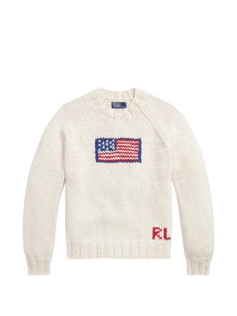 flag-intarsia chunky-knit sweater by POLO RALPH LAUREN