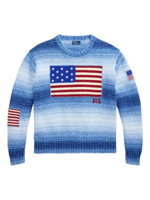 flag-motif cotton sweater by POLO RALPH LAUREN