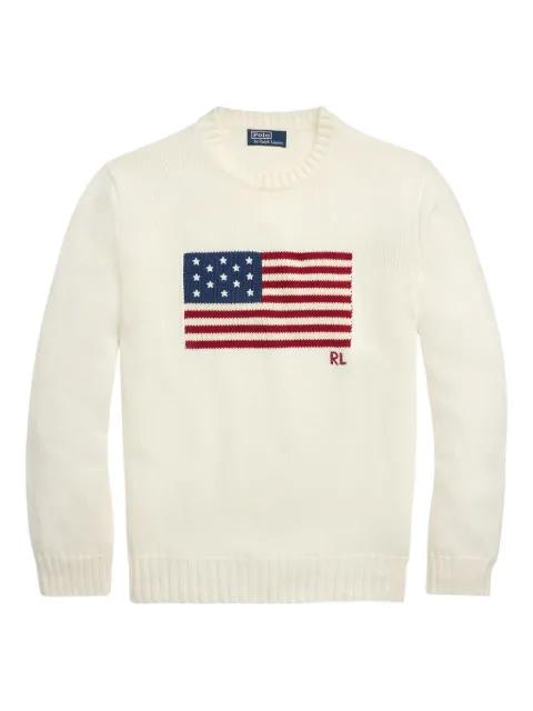 flag-motif crew-neck sweater by POLO RALPH LAUREN