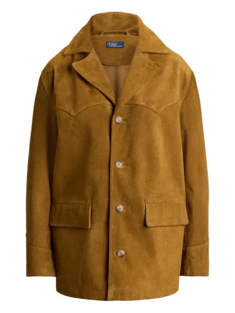 flap-pocket suede jacket by POLO RALPH LAUREN