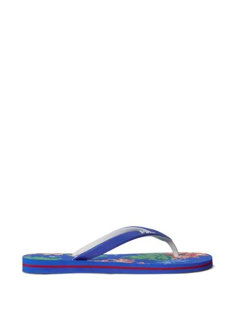 floral-print logo-strap flip flops by POLO RALPH LAUREN