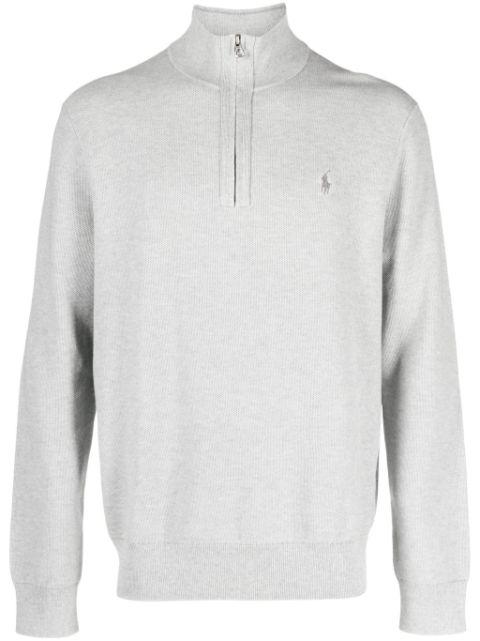 half-zip piqué jumper by POLO RALPH LAUREN