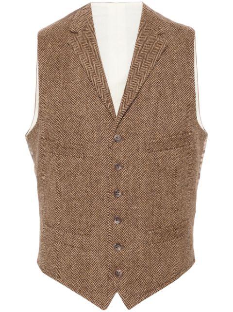 herringbone-pattern wool waistcoat by POLO RALPH LAUREN