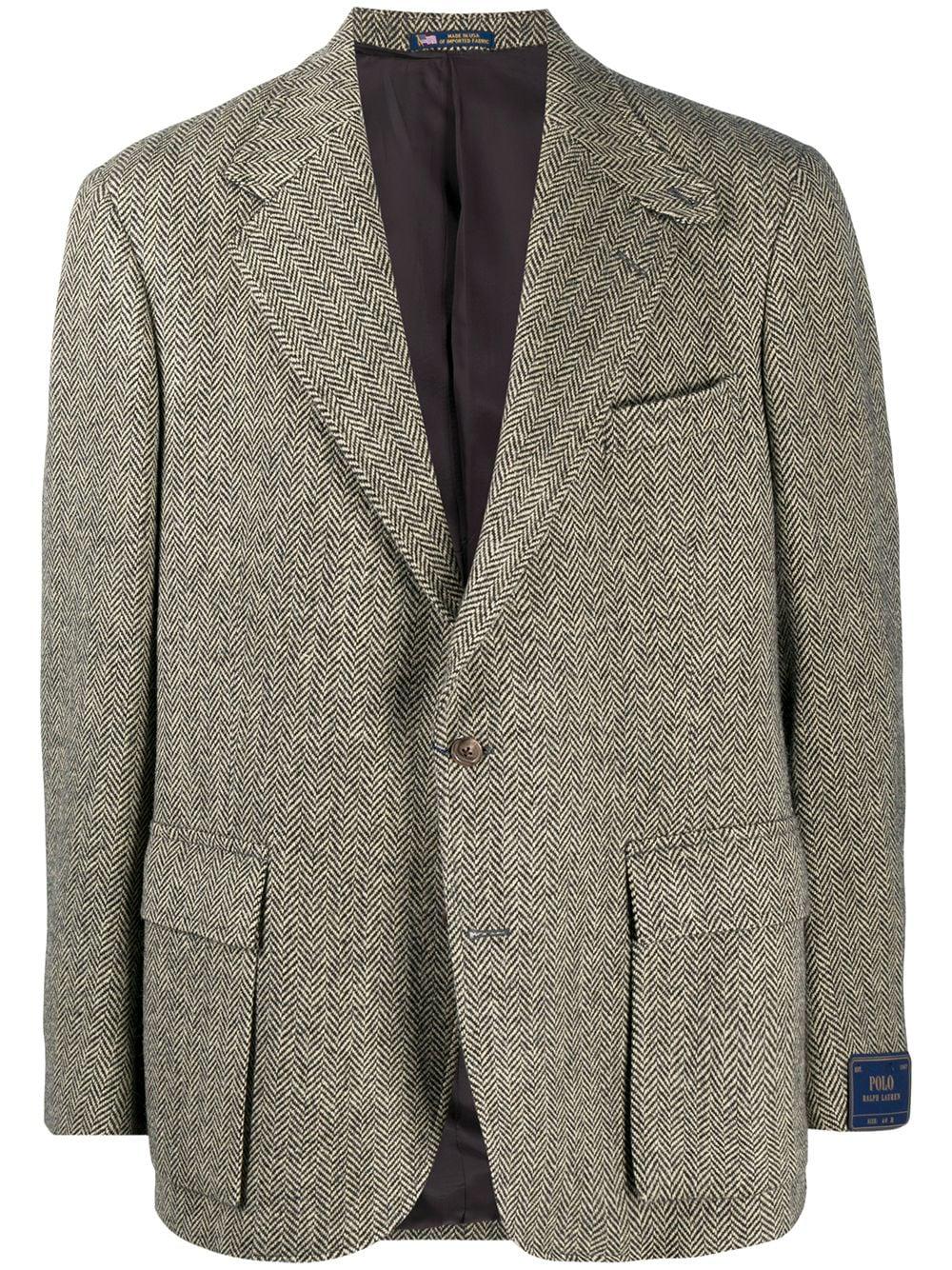 herringbone single-breasted blazer by POLO RALPH LAUREN