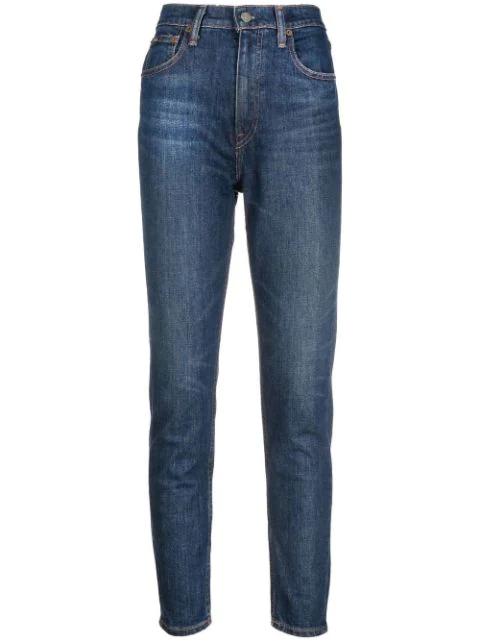 high-rise skinny jeans by POLO RALPH LAUREN