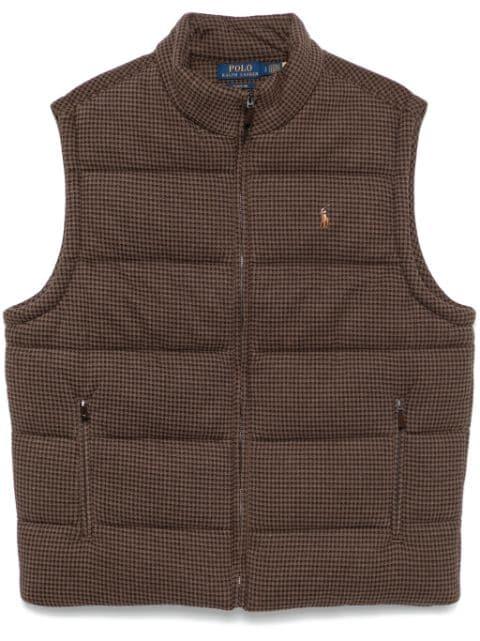 houndstooth double-knit gilet by POLO RALPH LAUREN