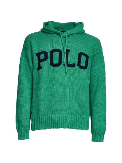 intarsia knitted hoodie by POLO RALPH LAUREN